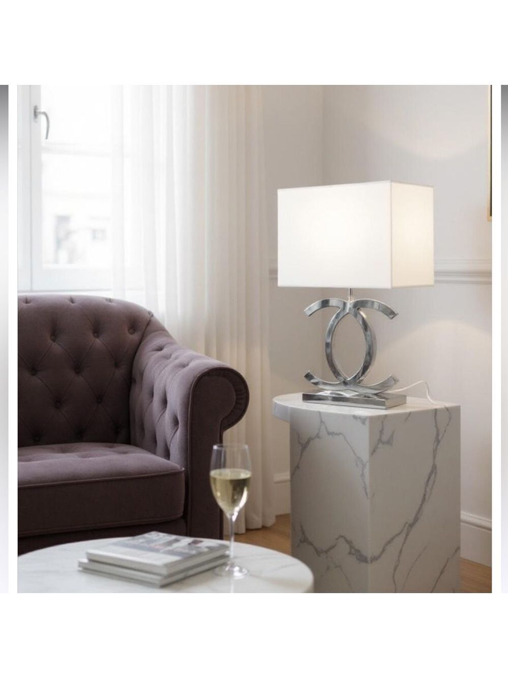 DUAL C ELECTRIC LIGHT ACCENT FIXTURE - LUXURIOUS AND ELEGANT DESIGN!
